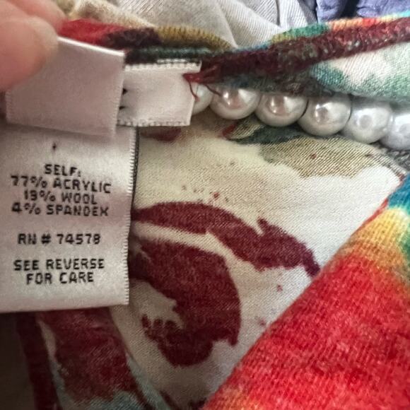 Caché vtg 90s y2k floral front twist bodycon top floral blouse small - Picture 5 of 7